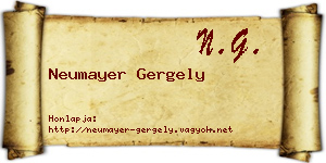 Neumayer Gergely névjegykártya